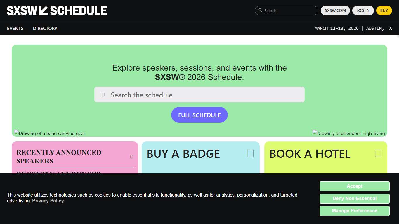 SXSW 2026 Schedule | Home